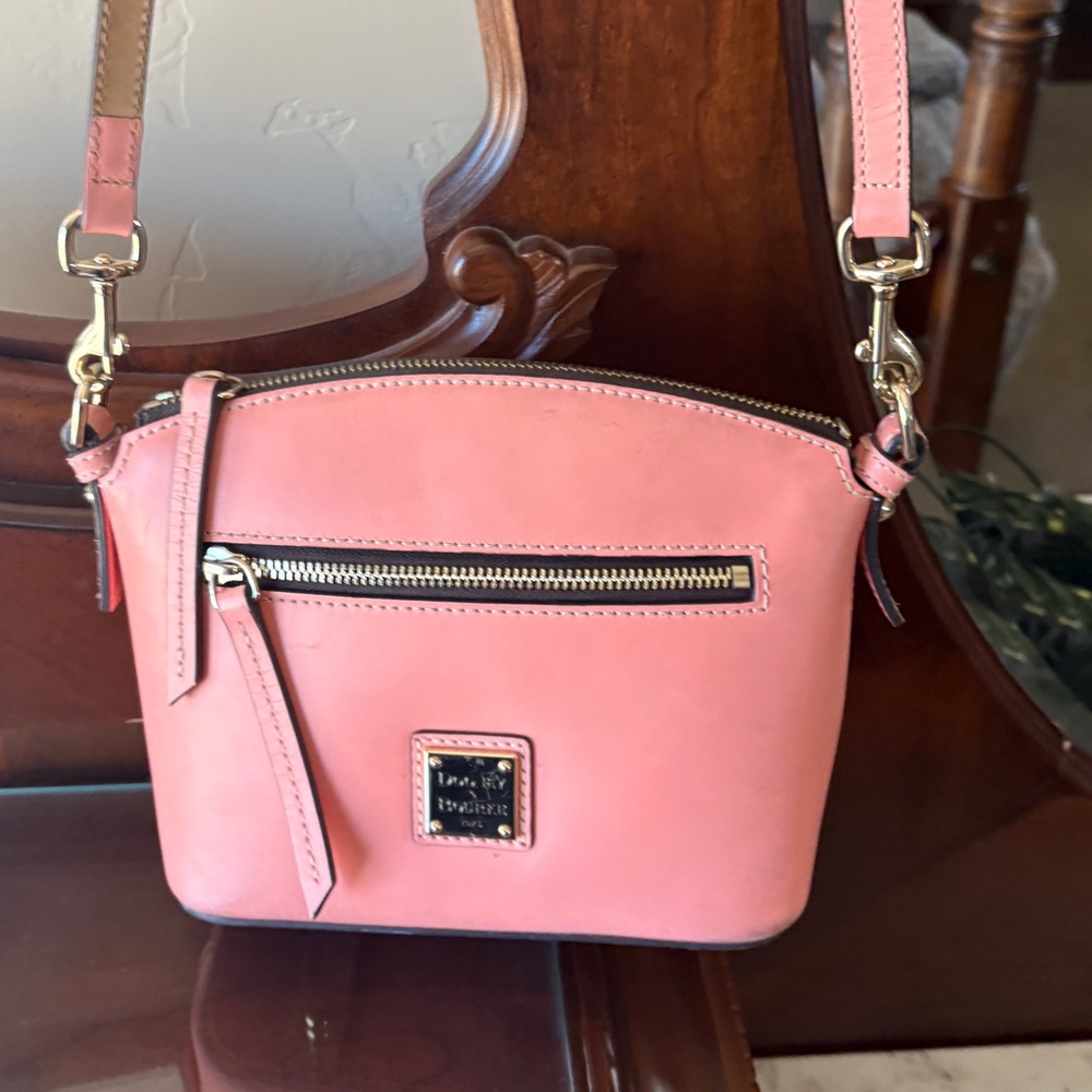 Pink Crossbody Bag with Gold Hardware by Dooney & Bourke
